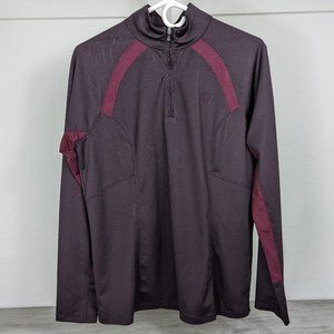AriatTEK Women's Maroon Sunstopper 2.0 1/4 Zip Baselayer sz Large